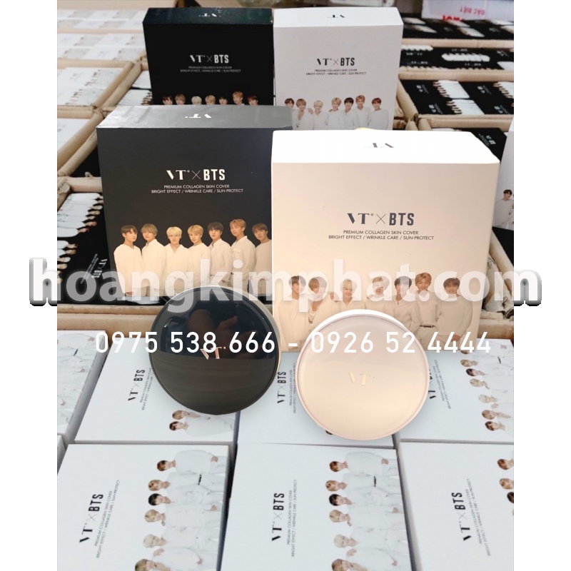 Hộp Phấn Nền VT X BTS Collagen Pact Black & White Edition 11g
